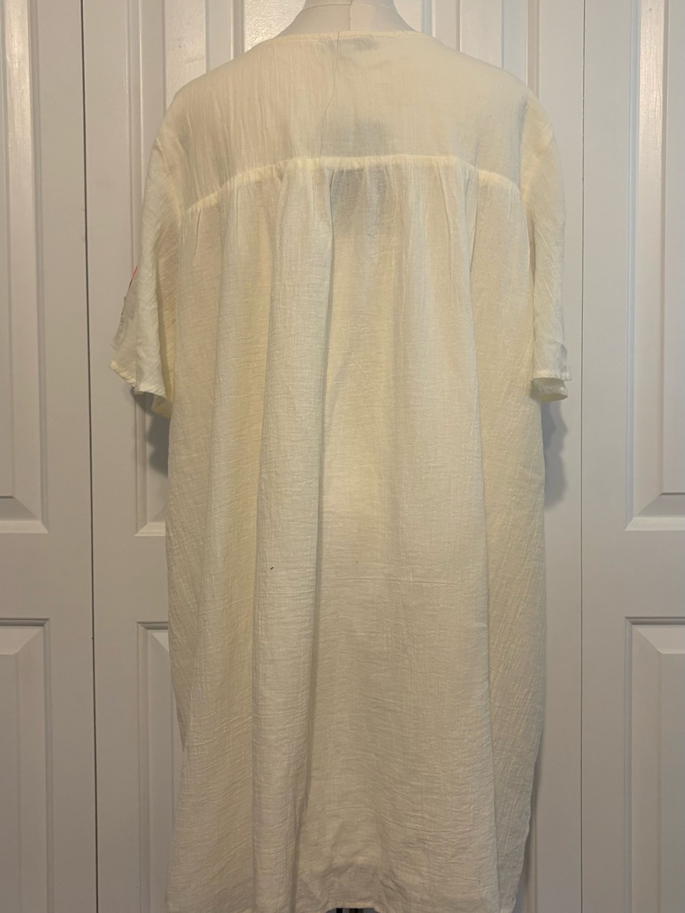 SEEN and BE SEEN, Cream Embroidered Dress / Tunic / Cover-up with Floral Yoke - Picture 2 of 4